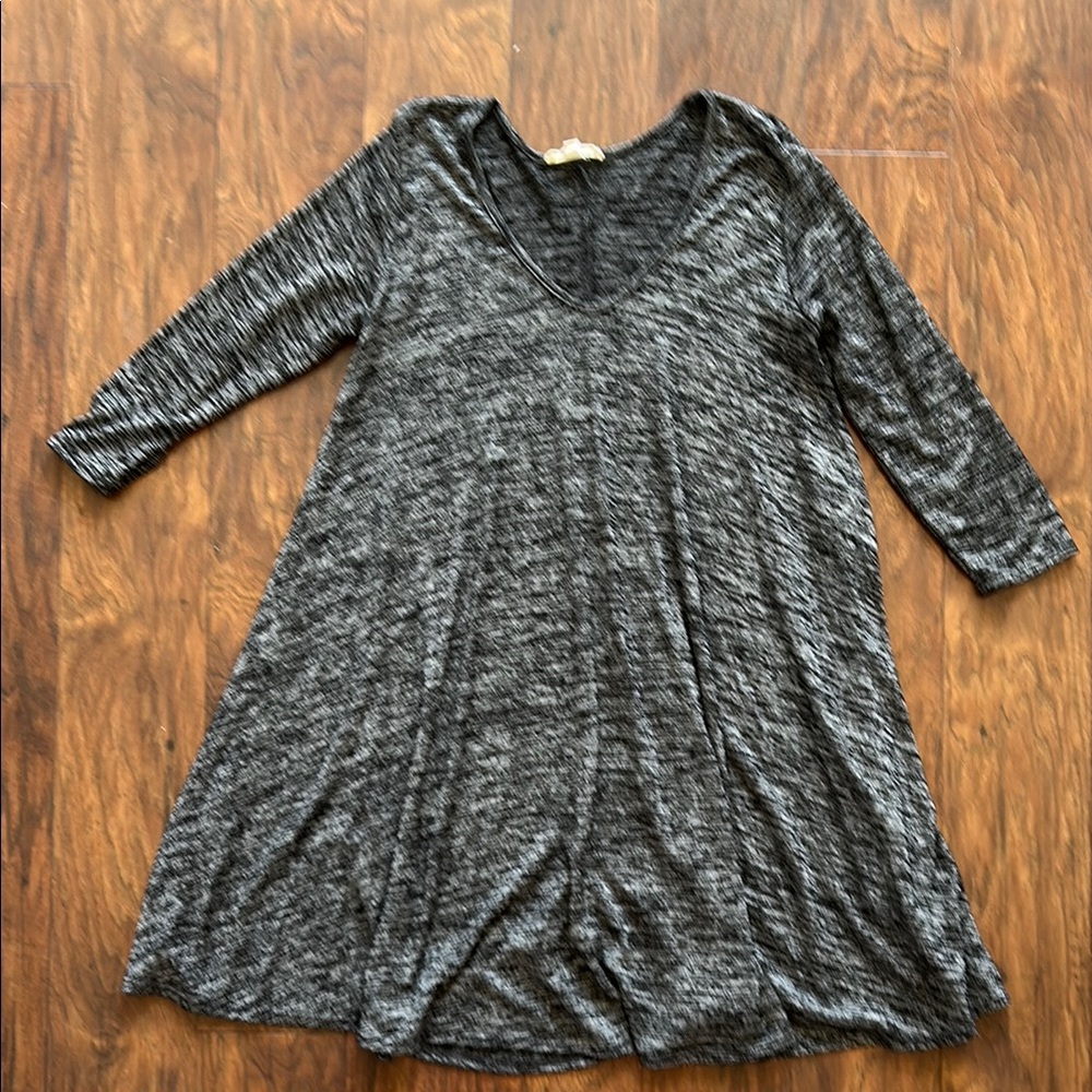 Rolla Coster Asymmetrical Gray Black Tunic Dress